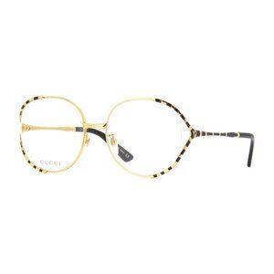 NEW GUCCI EYEGLASSES BLACK GOLD WOMEN EYEWEAR GUCCI GG0596OA 001